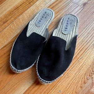 Manebi Black Espadrille Mules
